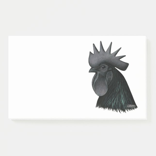Ayam Cemani Rooster Head Post-it Notes (Front)