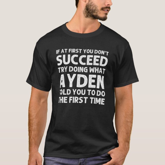AYDEN Gift Name Personalised Birthday Funny Christ T-Shirt (Front)