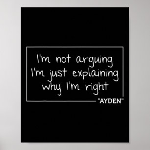 Ayden Quote Funny Birthday Personalised Name Gift Poster