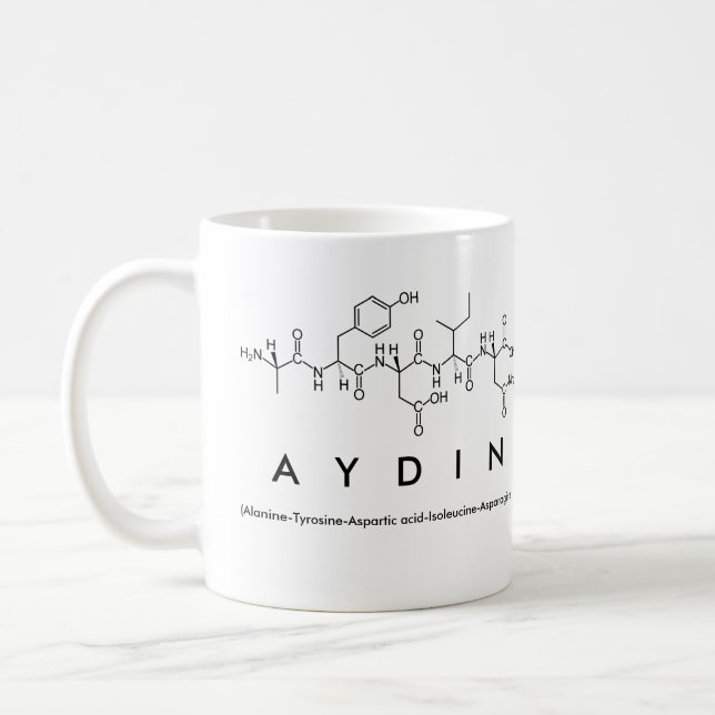 Aydin peptide name mug (Left)