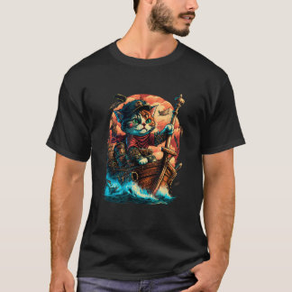 Aye Aye, Captain Cat! Pirate Cat Design with Ancho T-Shirt
