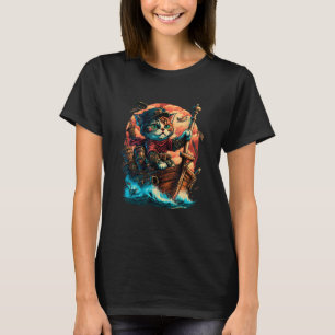 Aye Aye, Captain Cat! Pirate Cat Design with Ancho T-Shirt