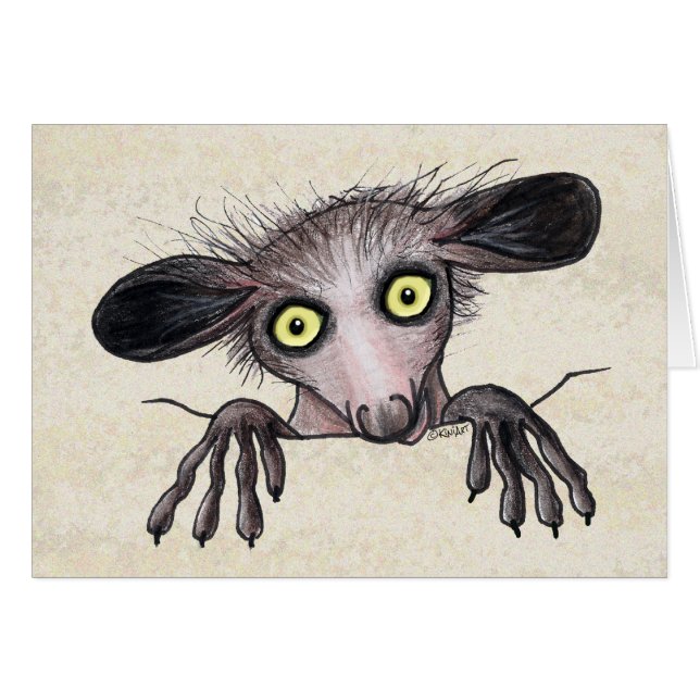 Aye-aye Lemur Note Card (Front Horizontal)