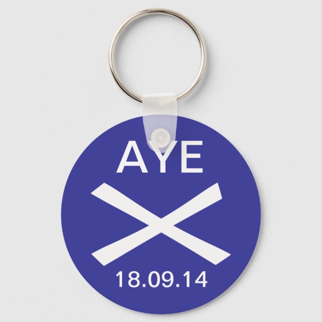 Aye to Scottish Independence Keyring (Front)