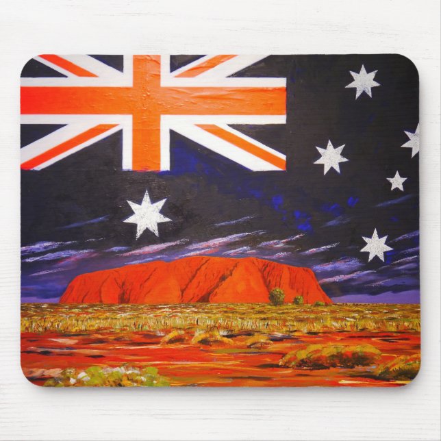 Ayers rock and australian flag mouse mat (Front)