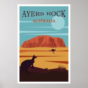 Ayers Rock, Australia Travel Poster