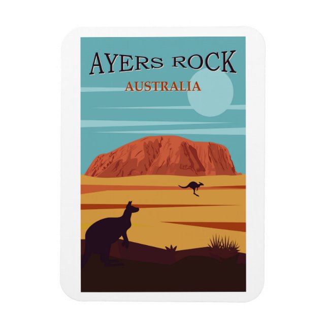 Ayers Rock, Australia Travel Poster Magnet (Vertical)