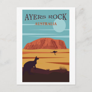 Ayers Rock, Australia Travel Poster Postcard