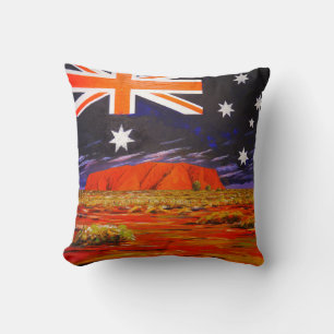 Ayers rock australian flag cushion