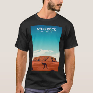 Ayers Rock Uluru Australia Travel Poster  T-Shirt