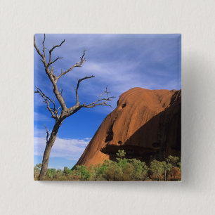 Ayers Rock Uluru in the Outback Australia 15 Cm Square Badge