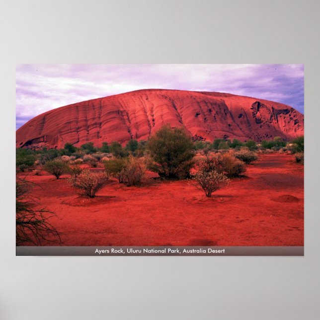 Ayers Rock, Uluru National Park, Australia Desert Poster (Front)