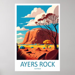 Ayers Rock Vintage Travel Poster Ski National Park
