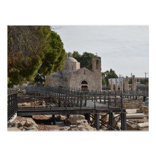 Ayia Kyriaki church and ruins Paphos, Cyprus Poster