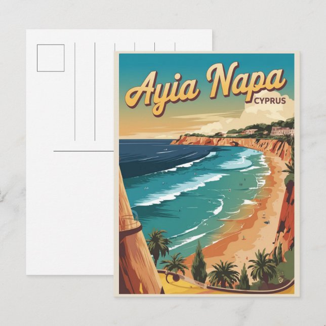 Ayia Napa Cyprus, white beach Mediterranean gifts  Postcard (Front/Back)