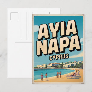 Ayia Napa Cyprus, white beach Mediterranean gifts  Postcard