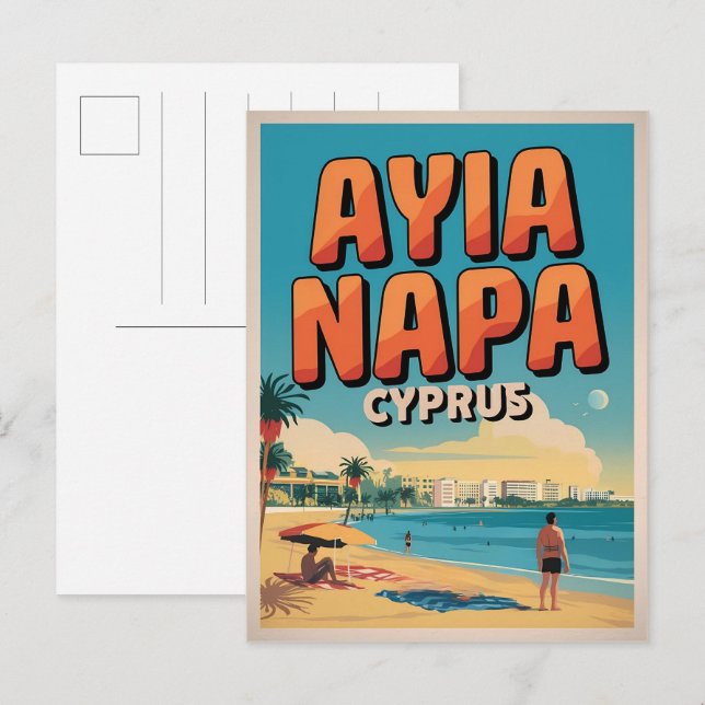 Ayia Napa Cyprus, white beach Mediterranean gifts  Postcard (Front/Back)