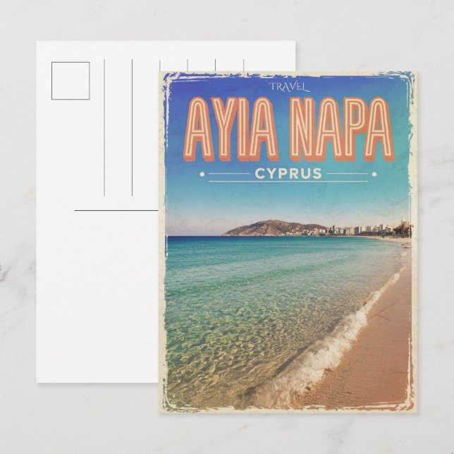 Ayia Napa Cyprus, white beach Mediterranean gifts  Postcard (Front/Back)