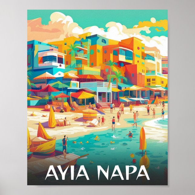 Ayia Napa tourist  Cyprus resort Poster (Front)