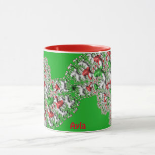 AYLA ~ GLOSSY 3D Christmas Red White Green Mug