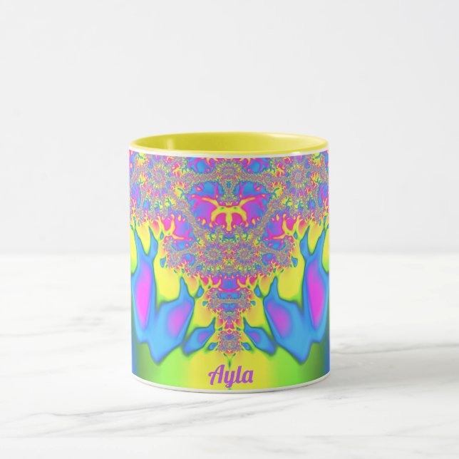 AYLA ~ Zany 3D Fractal ~ Pretty Mulitcoloured  Mug (Center)