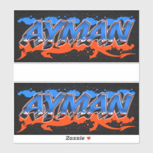 Ayman Vorname Name Graffiti Aufkleber Sticker