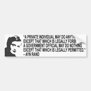 Ayn Rand Quote Bumper Sticker