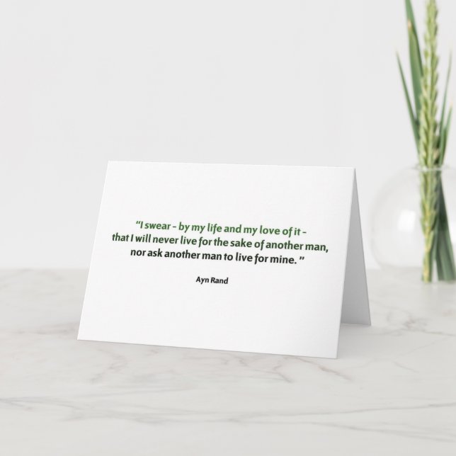 Ayn Rand Quote Card (Front)