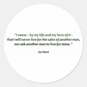 Ayn Rand Quote Classic Round Sticker