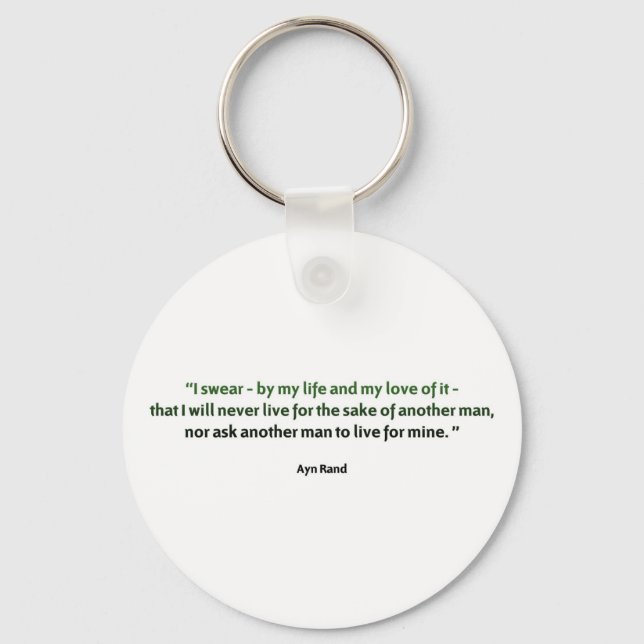 Ayn Rand Quote Key Ring (Front)
