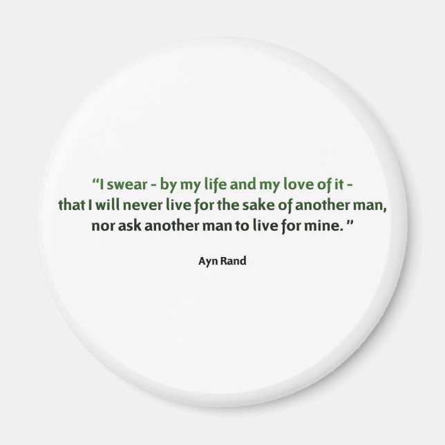 Ayn Rand Quote Magnet (Front)