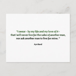 Ayn Rand Quote Postcard