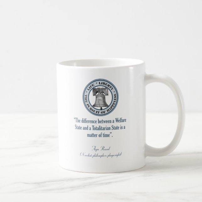 Ayn Rand Quote (Totalitarianism) Coffee Mug (Right)