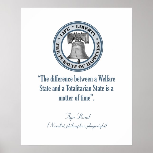 Ayn Rand Quote (Totalitarianism) Poster (Front)
