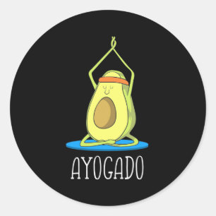 Ayogado Avocado Yoga Lover Classic Round Sticker