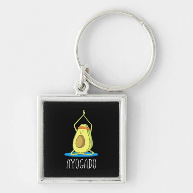 Ayogado Avocado Yoga Lover Key Ring (Front)