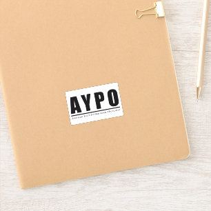 AYPO Black Logo White Background Sticker