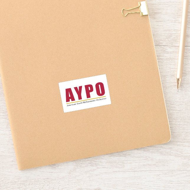 AYPO Red Logo White Background Sticker  (Notebook)