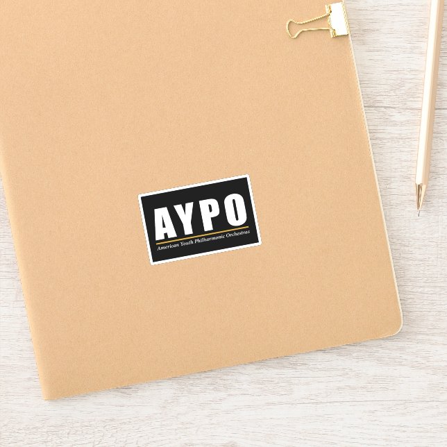 AYPO White Logo Black Background Sticker (Notebook)