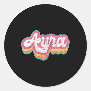 Ayra First Name Girl Vintage 70s 80s Personalised Classic Round Sticker