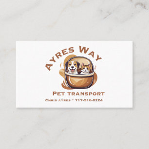 Ayres Way Pet Transport  Business Card