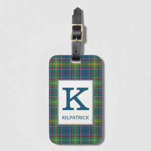 Ayrshire District Tartan Monogrammed Luggage Tag