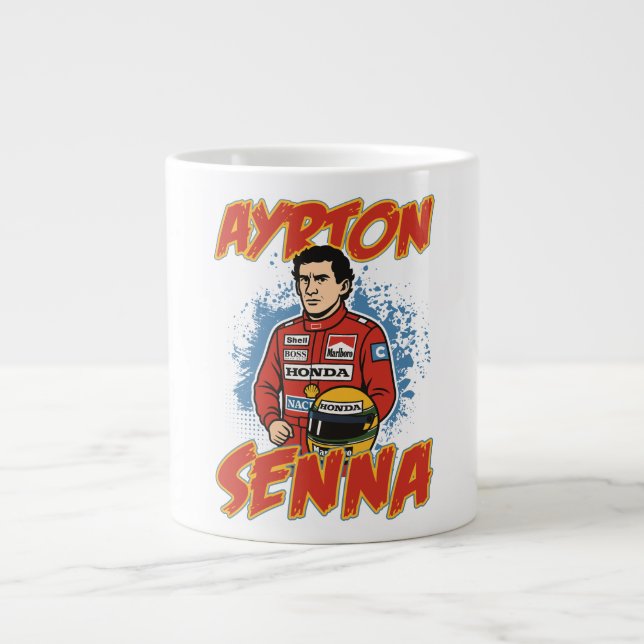 Ayrton Senna Formula Large Coffee Mug (Front)