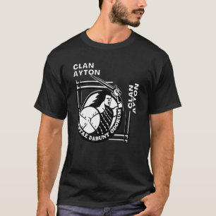 Ayton Clan Gaelic Motto Swordsman T-Shirt