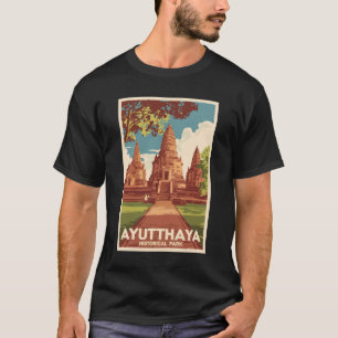 Ayutthaya Historical Park Illustration Travel Art T-Shirt