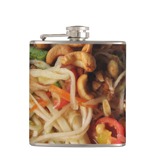 Ayutthaya Spicy Papaya Salad [Som Tam] with Cashew Hip Flask (Front)