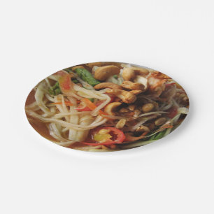 Ayutthaya Spicy Papaya Salad [Som Tam] with Cashew Paper Plate