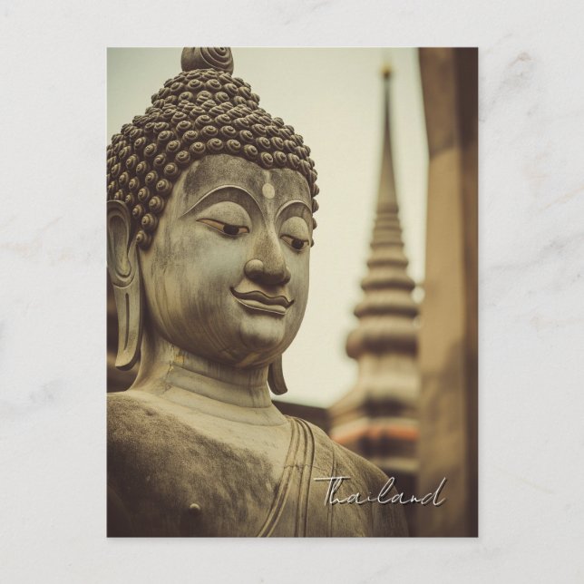 Ayutthaya Thailand Buddha statue Postcard (Front)