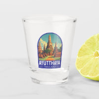 Ayutthaya Thailand Travel Art Emblem