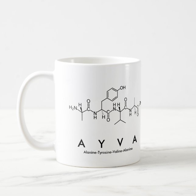 Ayva peptide name mug (Left)